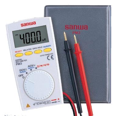 日本三和（sanwa）PM3小型超薄便攜式多功能數字萬用表